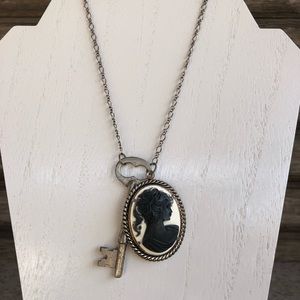 Cameo / Skeleton Key Necklace